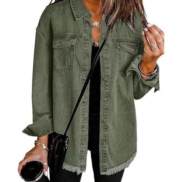 Zeagoo Jackets & Blazers - NWT Zeagoo Army Green Jean Jacket